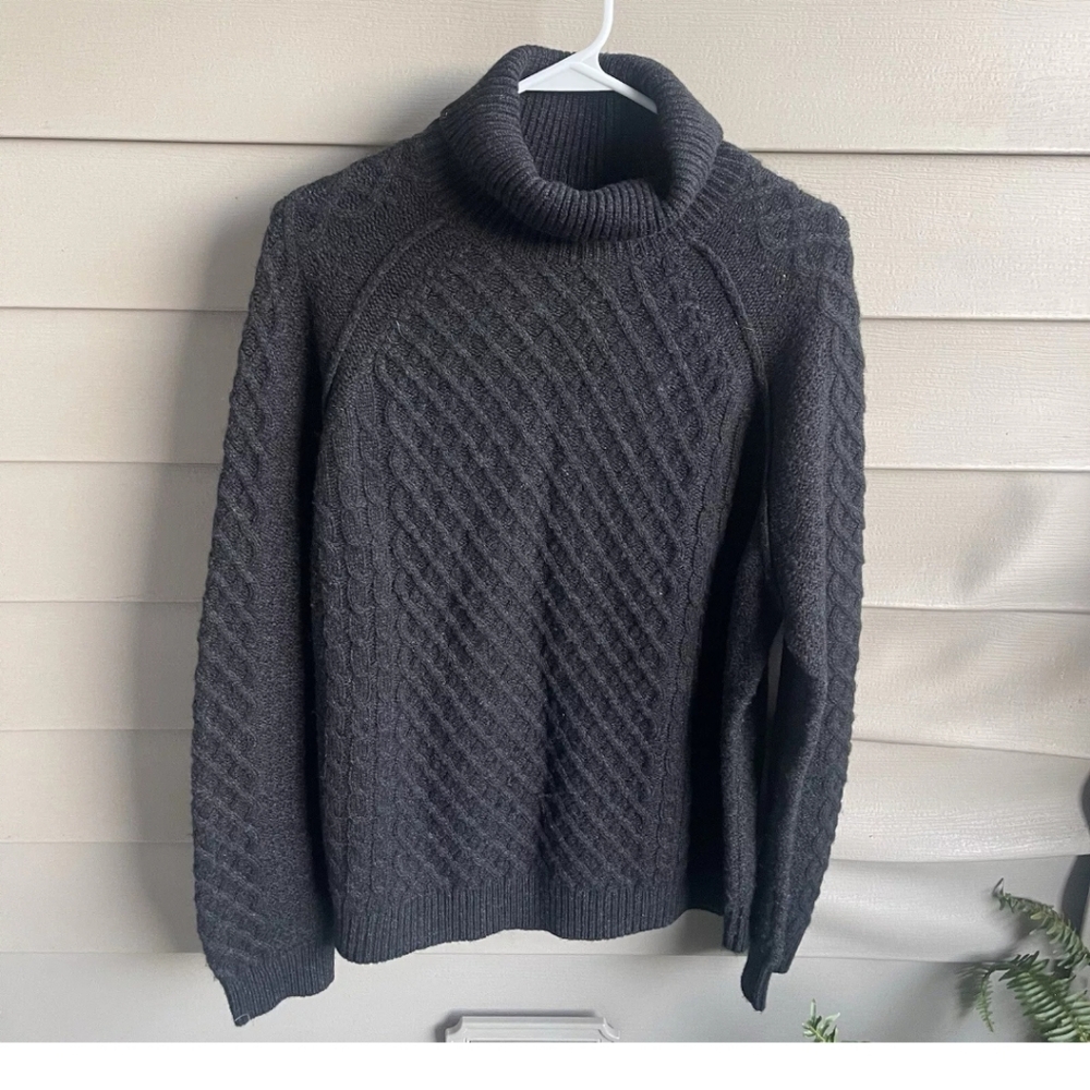VINCE Wool Yak Blend cabled Turtleneck Sweater